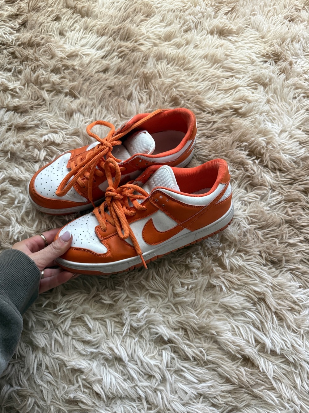 Nike Orange and White Dunks